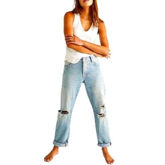 Free People We The Free Bren Boyfriend  Retro Inspired Jeans - Picture 1 of 11